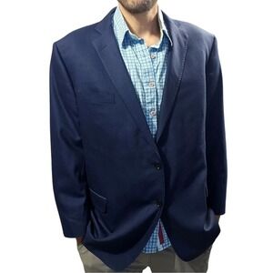 Brooks Brothers Explorer Regent Fit Blazer 48R Blue Textured Wool Two‎ Button